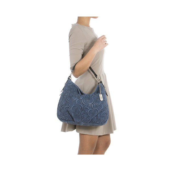 Džínová modrá kožená kabelka Anna Morellini Ada-image-4