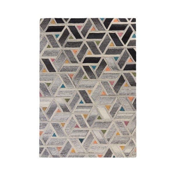 Sivý vlnený koberec Flair Rugs River, 160 x 230 cm
