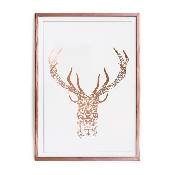 Zarámovaný plagát Really Nice Things Golden Deer, 40 × 60 cm