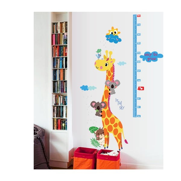 Detská samolepka – meter na dvere/na stenu 60x120 cm Giraffe & Koalas – Ambiance-image-2
