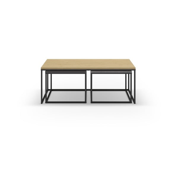 Konferenčné stolíky v súprave 3 ks v sivo-prírodnej farbe 60x110 cm Camelia – Marckeric-image-2