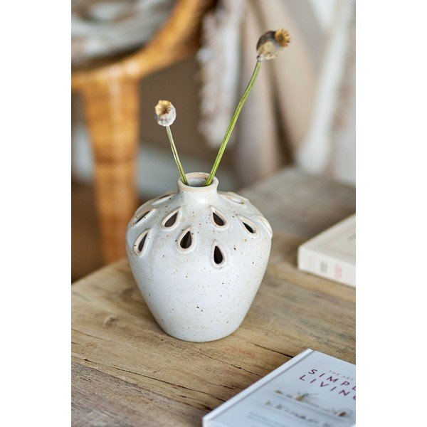 Béžová váza z kameniny (výška 15 cm) Minel – Bloomingville-image-1