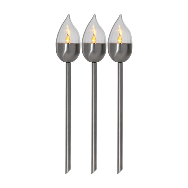 LED zapichovacie vonkajšie svietidlá v súprave 3 ks so solárnym panelom (výška  40 cm) Olympus – Star Trading