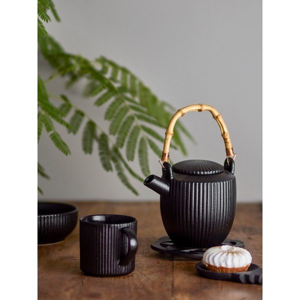 Čierna kameninová kanvica na čaj 850 ml Neri – Bloomingville-image-1