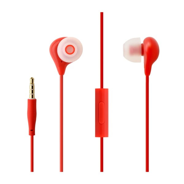 In-ear slúchadlá s mikrofónom FIXED EGG1, červené