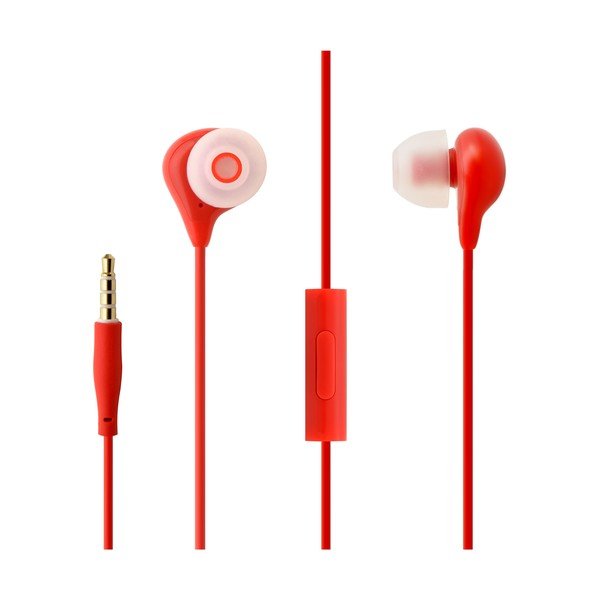 In-ear slúchadlá s mikrofónom FIXED EGG1, červené