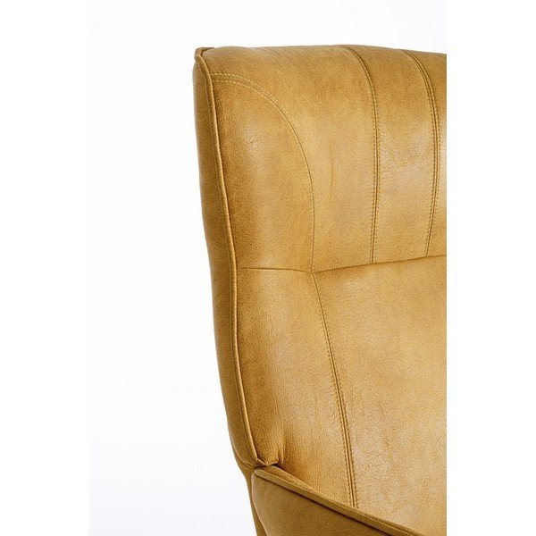 Kreslo z imitácie kože v horčicovej farbe Nasira – Bizzotto-image-1
