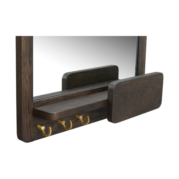 Nástenné zrkadlo s poličkou s dreveným rámom 45x60 cm Inverness - Rowico-image-3