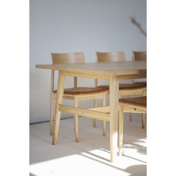 Jedálenský stôl v dekore duba v prírodnej farbe 100x220 cm Plainfield – Rowico-image-4