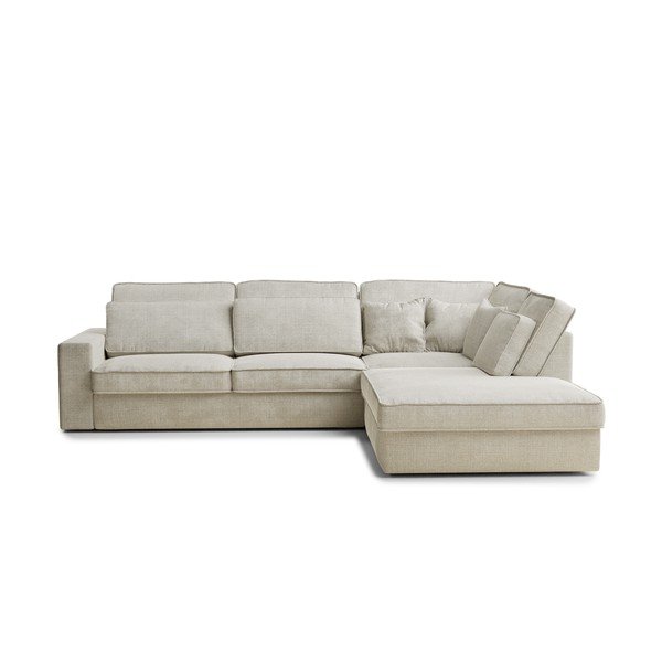 Sivobéžová ženilková rohová pohovka (pravý roh/do L) Kirou – Maison de Rêve