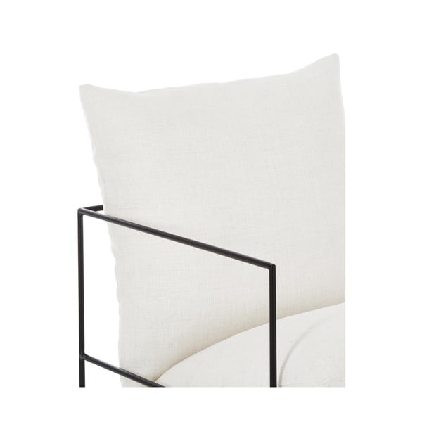 Biele kreslo s kovovým rámom Wayne - Westwing Collection-image-4