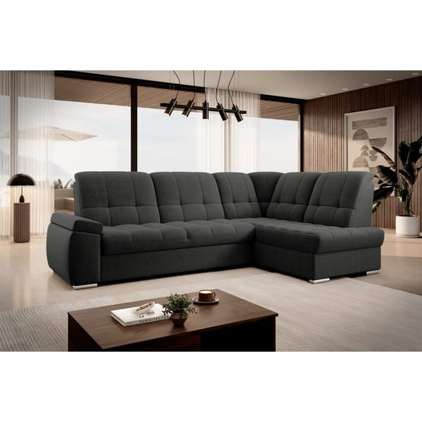 Tmavosivá rozkladacia/s úložným priestorom rohová pohovka (pravý roh/do L) Sado – ELTAP-image-4