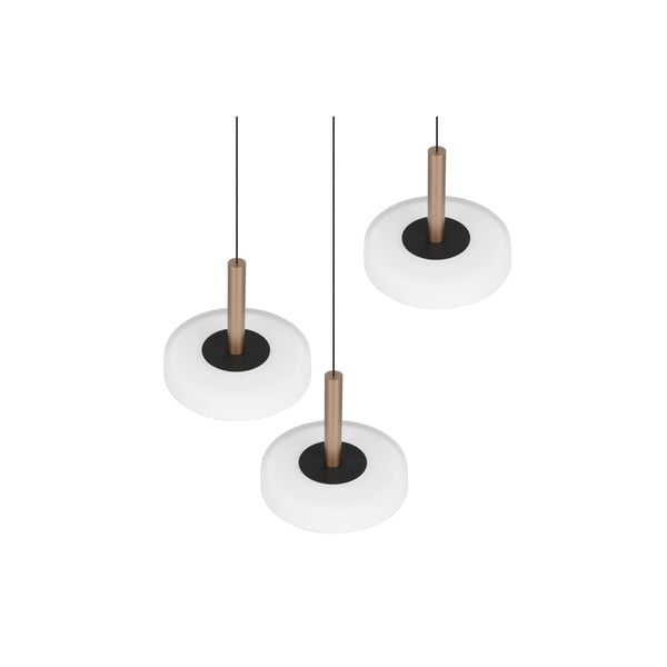 LED stmievateľné závesné svietidlo v čierno-bielo-zlatej farbe so skleneným tienidlom ø 35 cm Celeste – Trio-image-4