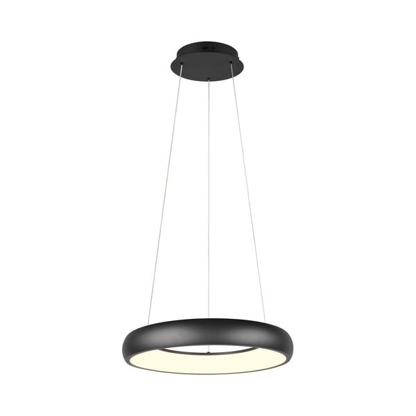 Matne čierne LED stmievateľné závesné svietidlo s kovovým tienidlom ø 46 cm Cardona – Trio-image-2