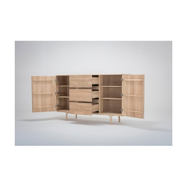 Komoda z masívneho dubového dreva s 3 zásuvkami Gazzda Fawn, šírka 180 cm-image-4