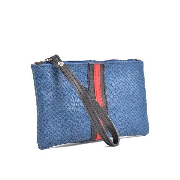 Modrá kožená listová kabelka Mangotti Bags Studo-image-4
