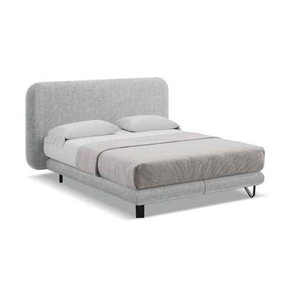 Svetlosivá boxspring posteľ 140x200 cm Ilima – Makamii-image-1