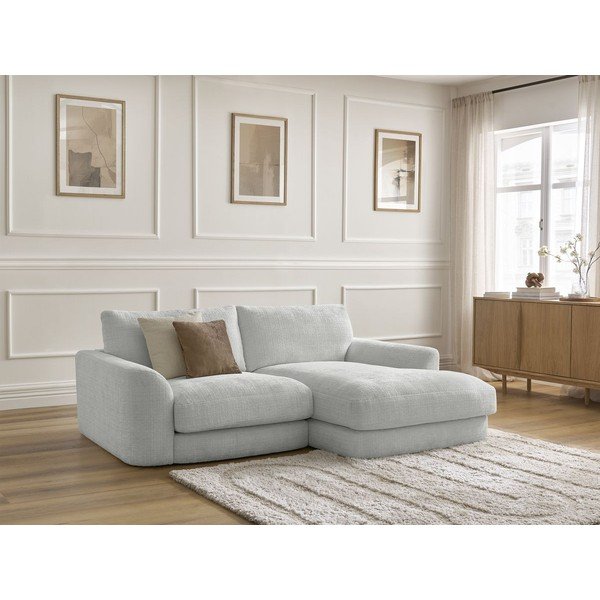 Svetlosivá ženilková rohová pohovka (pravý roh/s leňoškou) Leonore – Bobochic Paris-image-4