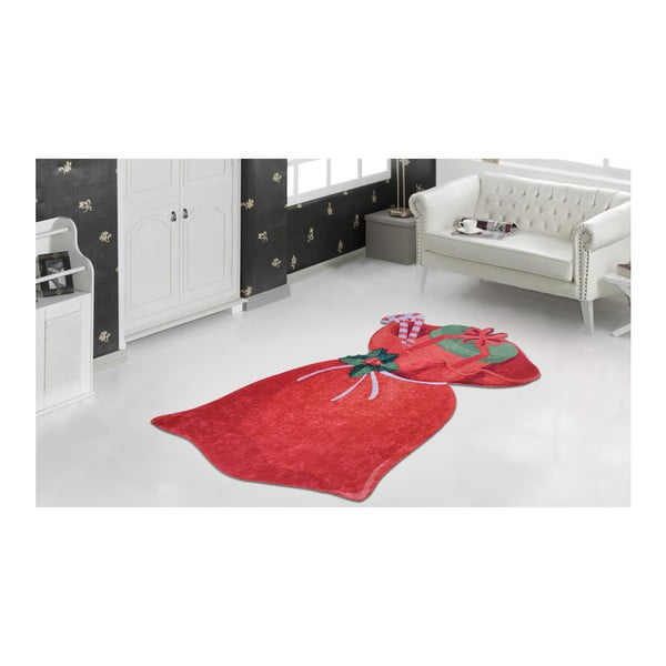 Červený koberec Vitaus Christmas Bag, 80 × 150 cm
