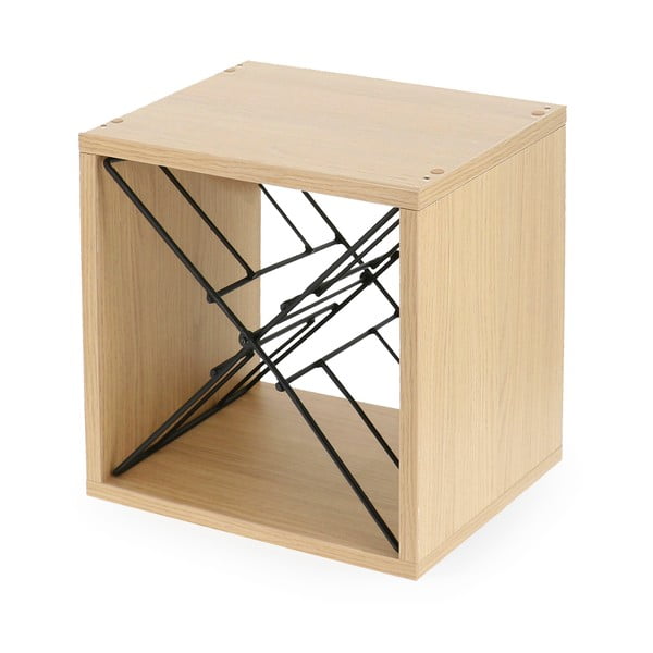 Regál na víno v dekore jaseňa v prírodnej farbe počet fliaš 12 36,5x36x29 cm Macon – Compactor-image-2