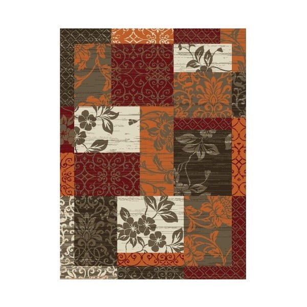 Oranžovo-hnedý koberec Hanse Home Prime Pile Flower, 110 × 60 cm
