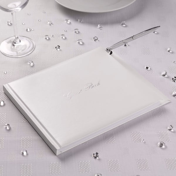 Kniha hostí s perom Neviti Premium White/Silver