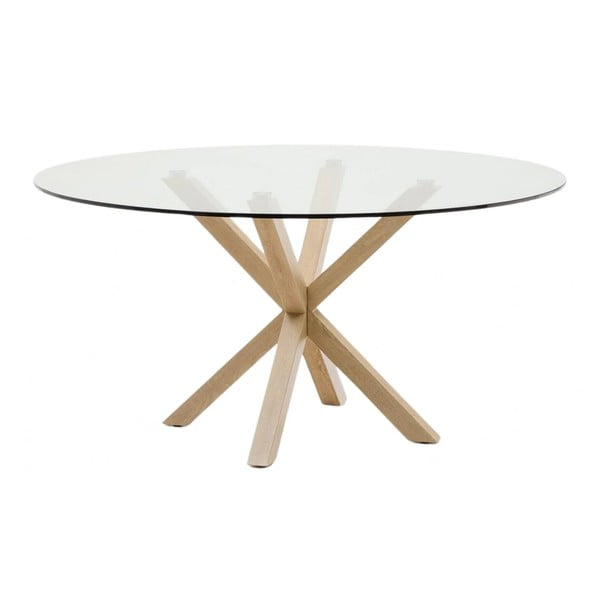Okrúhly jedálenský stôl so sklenenou doskou ø 150 cm Argo – Kave Home