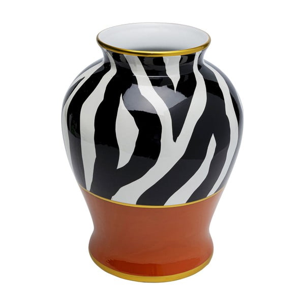 Váza s motívom zebrích pruhov Kare Design Zebra Ornament, výška 38 cm