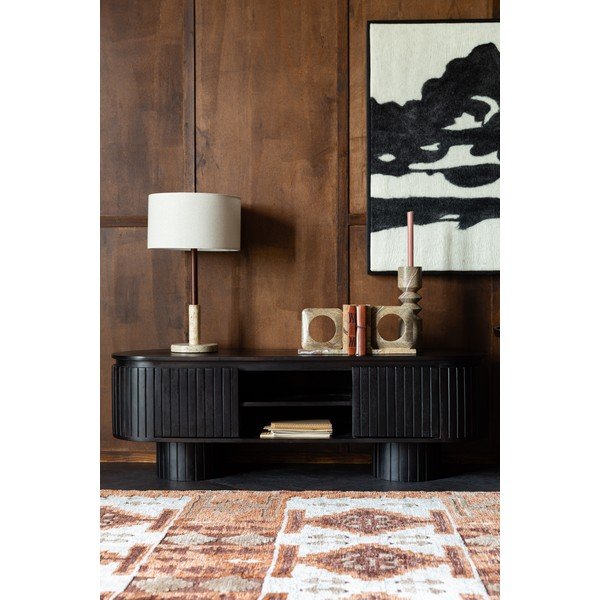 Tmavohnedý TV stolík z mangového dreva 140x45x40 cm Kenji – Dutchbone-image-1