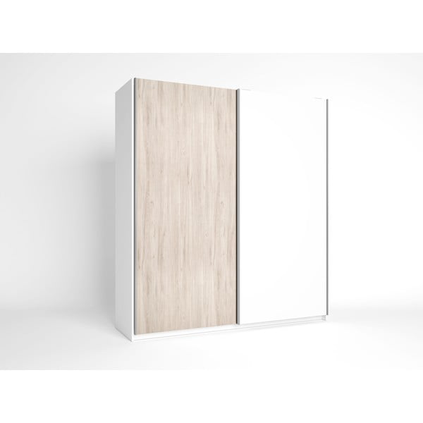 Biela šatníková skriňa v dekore duba s posuvnými dverami 182x200 cm Sahara - Marckeric-image-2