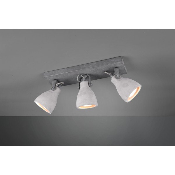 Sivé nástenné svietidlo na 3 žiarovky Trio Concrete, dĺžka 35 cm-image-1