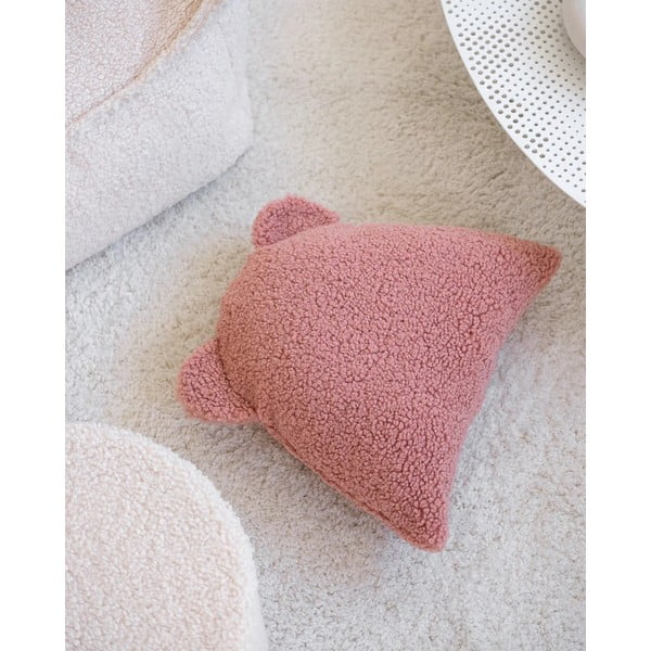Ružový detský pohovkový vankúš z textílie buklé Bear – Wigiwama-image-4
