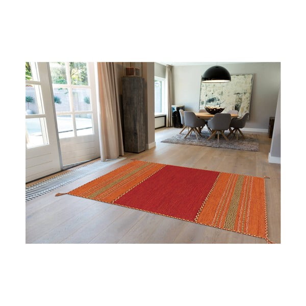 Červený ručne vyrábaný bavlnený koberec Arte Espina Navarro 2920, 120 × 170 cm
