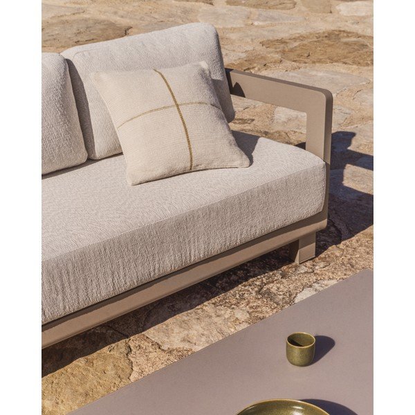 Béžová/taupe hliníková záhradná lounge súprava pre 3 osoby Nerano – Kave Home-image-3