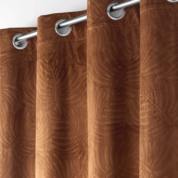 Hnedý zamatový záves 140x240 cm Analia – douceur d'intérieur-image-1