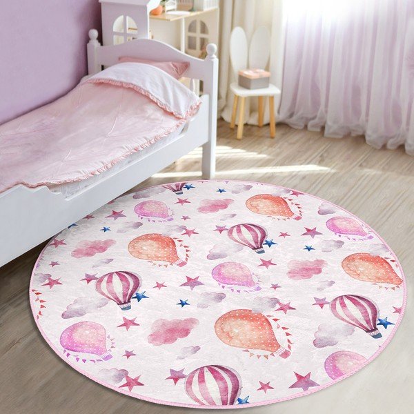 Ružový detský koberec ø 120 cm Comfort – Mila Home-image-1