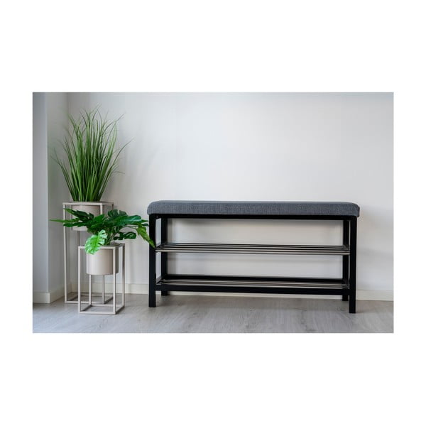 Sivá skrinka na topánky s lavicou Padova – House Nordic-image-4