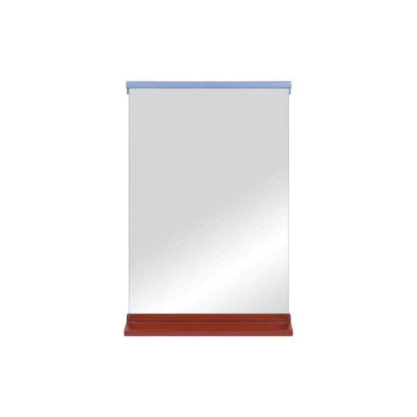 Nástenné zrkadlo s poličkou s dreveným rámom 50x75 cm Lun – noo.ma