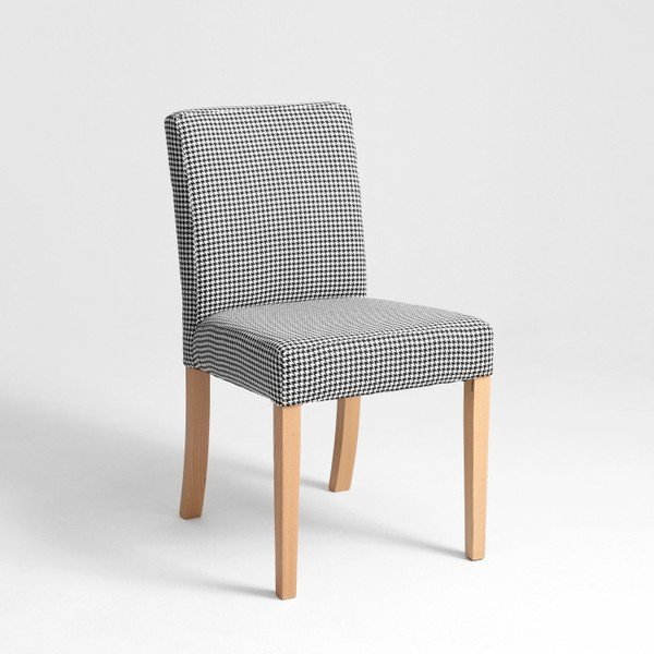 Čierno-biela stolička s prírodnými nohami Custom Form Wilton-image-1