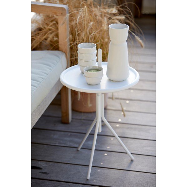 Biely kovový odkladací stolík Zone Inu, ø 33,8 cm-image-1