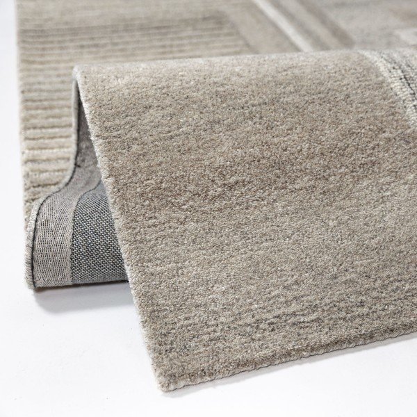 Sivobéžový ručne tkaný vlnený behúň 80x300 cm Lira  – Flair Rugs-image-4