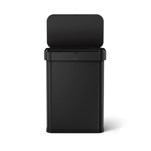 Matne čierny bezdotykový oceľový odpadkový kôš 58 l – simplehuman-image-4