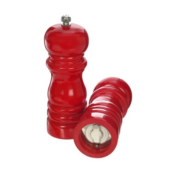 Sada 2 drevených mlynčekov na korenie a soľ v červenej farbe Premier Housewares-image-2