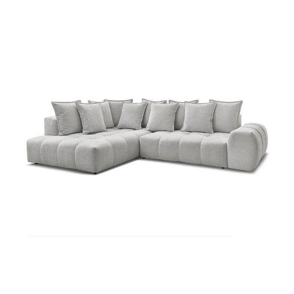 Svetlosivá ženilková rozkladacia/s úložným priestorom rohová pohovka (ľavý roh/do L) Everest – Bobochic Paris-image-3