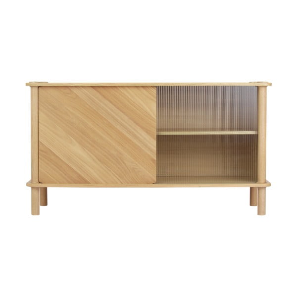 Vitrína z dubového dreva s posuvnými dverami v prírodnej farbe 135x73,5x48 cm Italic – UMAGE-image-2