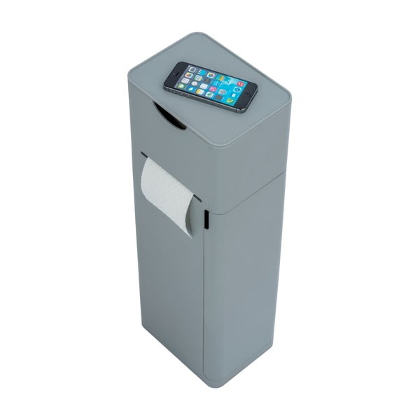 Sivý plastový stojan na toaletný papier so štetkou Imon – Wenko-image-4