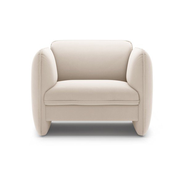 Krémovobiele zamatové kreslo Georgia – Micadoni -image-2