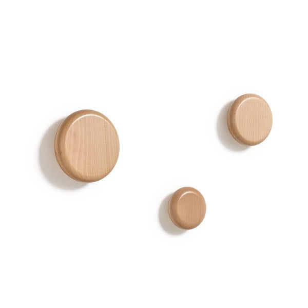 Nástenné drevené háčiky v súprave 3 ks v prírodnej farbe Nadue – Kave Home