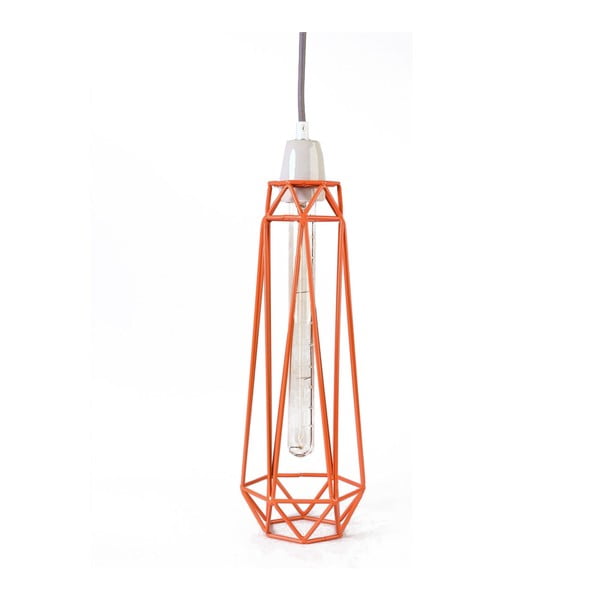 Svietidlo s oranžovým tienidlom a sivým káblom Filament Style Diamond # 2