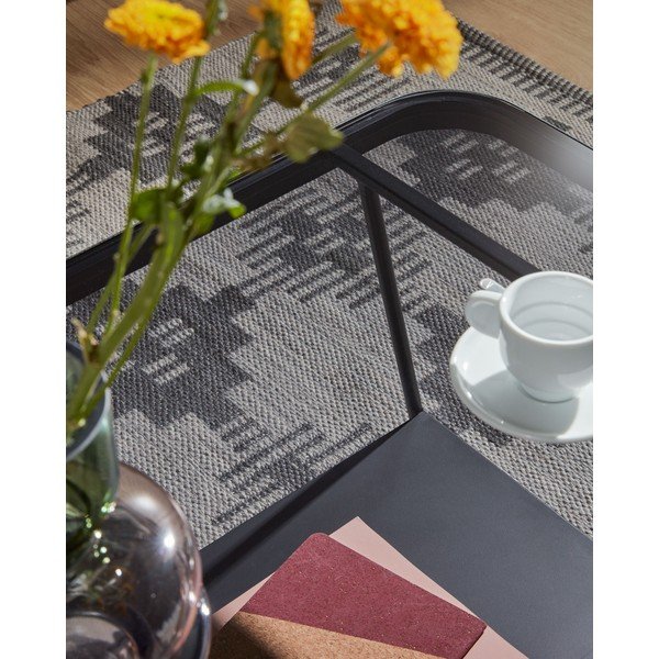 Čierny konferenčný stolík so sklenenou doskou 45x90 cm Duilia – Kave Home-image-2